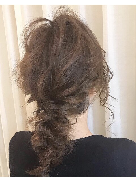 編みおろし ヘアアレンジ