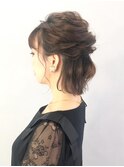 ハーフアップ_毛先パーマことりベージュ_ba269993