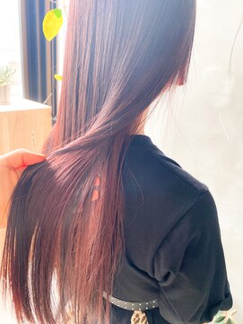 テトヘアー(teto hair) 赤髪　さらさら　ストレート　ロング　ピンク　レッド　ayame