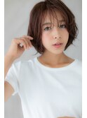 暖色系カラーxくせ毛カットひし形小顔グラボブY大宮20代30代40代