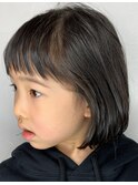 子供の眉上ボブ
