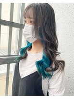 カプア 仙台駅前店(Kapua)&nbsp;インナーカラー/ターコイズブルー/ケアブリーチ/10代20代人気◎