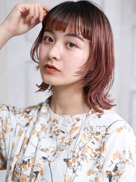 クラッチ ユニ(CLUTCH uni) 大人可愛い小顔美髪ミルクティーピンク結べるボブ髪質改善A2