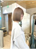 ブリーチハイトーンホワイトグレージュダブルカラーボブ/横浜