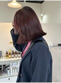レッドカラーボブヘア