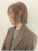 ミルクティーアッシュグレージュレイヤーボブショートウルフボブ