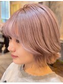 くびれレイヤーボブ＊ピンクベージュ