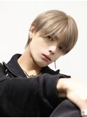 メンズヘアラウンドマッシュミルクティーベージュ