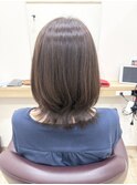 グレージュ/ベージュ/マロンベージュ/外ハネ/白髪ぼかし