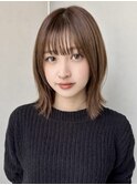 こなれミディミディアムヘア切りっぱなしボブくびれヘア10代20代