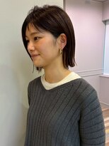 アトリエ タキ(atelier.taki) 顔周りカット 切りっぱなしボブ ショートボブ 髪質改善 ブラウン