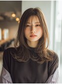 レイヤーカット/ダークグレージュ/ハッシュカット/前髪