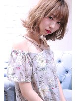 ホラン(HoLan)&nbsp;【HoLan】ミルクティーベージュx外ハネルーズカールx透明感♪