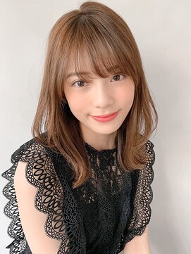 キリ 表参道(kyli) 外ハネボブセクションカラーペールベージュくびれミディ愛され*