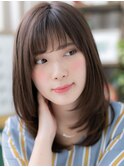 ★暗髪グレーベージュ前下がりレイヤーカット20代30代40代★9