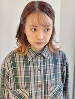 ラミエバイメルト 下北沢(lamie by melt)&nbsp;ミディアムデザインカラーオレンジベージュ秋カラー暖色/毛利