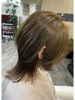 庵 ヘアー(hair)&nbsp;オリーブブラウン×ウルフカット