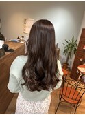 大人可愛い ロングヘア アッシュブラウンカラー ヘアアレンジ