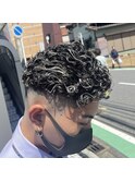 ホワイトメッシュ×ウェーブパーマ