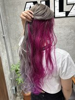 オルズ 渋谷(ALLZ)&nbsp;ピンクインナーカラーダブルカラーケアブリーチケアカラー