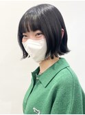 【松戸　石山】大人可愛い黒髪外ハネボブ切りっぱなしボブ
