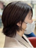 大人可愛い外ハネミディアムレイヤー/アレンジ豊富/30代40代50代