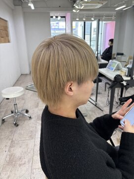 アジールヘア 所沢プロペ通り店(agir hair) ミルクティーブロンドケアブリーチマッシュショート所沢韓国
