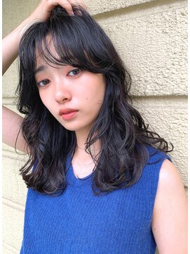 ロゼ 甲子園口(Rose) 【ROSE】レイヤーカット_ニュアンスパーマ_黒髪セミロング