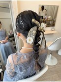 編みおろしヘア