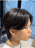 熊本 流れる縮毛矯正 曲がる縮毛矯正 メンズ センター分け