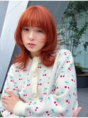 オリーブミルクティーカラーベージュボブブリーチレイヤー豊中