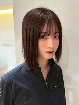 ボブ/ストレート/まろやかブラウン/透明感
