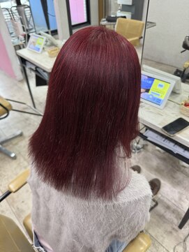 アジールヘア 所沢プロペ通り店(agir hair) ワインレッドブリーチイメチェンダブルカラー学割U24ブリーチ