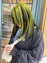 ロチカバイドールヘアー 心斎橋(Rotika by Doll hair) ライムグリーン×ネイビーブルー