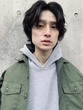 フィフス(fifth) ◇山崎賢人風マッシュウルフ センターパート 無造作パーマ◇