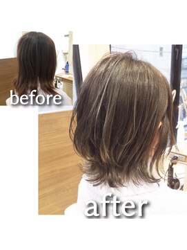 アッシュ 清瀬店(Ash) ミディアムウルフ×ハイライト