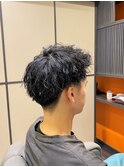 アップバング×ソフトツイスト