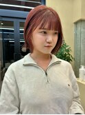 ケアカラー透明感カラー暖色カラーボブ