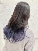 グラデーションカラーブルーラベンダーアッシュ寒色カラー原宿