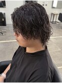 メンズウルフパーマサーフカールスパイラルパーマツーブロック