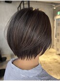 調布レディースショートボブショコラブラウンカラー30代