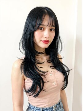 ブロウ ネックス ザ サロン 表参道(VLOW nex the salon) 小顔薄めバングシアーカラーレイヤーナチュラルカー ル前髪美髪