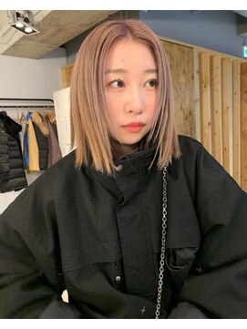 テンション(tension) ２ブリーチブカラーベージュボブ札幌駅大通駅バスセンター駅