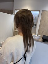 アズールサン 草加西口店(azule-sun)&nbsp;ロングウルフ,ダブルカラー,ベージュカラー,ブリーチ【草加】