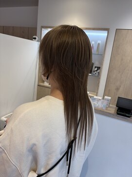 アズールサン 草加西口店(azule-sun) ロングウルフ,ダブルカラー,ベージュカラー,ブリーチ【草加】