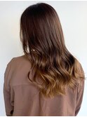 ブラウングラデーション_フルバングレッドブラウン_ba330451