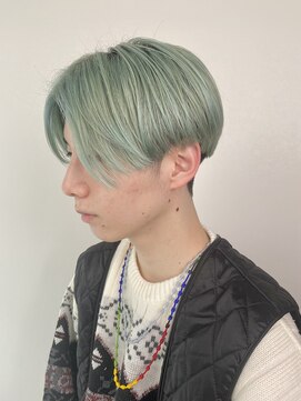 オンザ(ONTHE) 韓国風ペールグリーンメンズマッシュ【林京平】