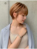 外ハネボブセクションカラーグラデーションカラーペールベージュ