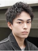 ビジネスショートメンズマッシュツイストパーマツーブロック
