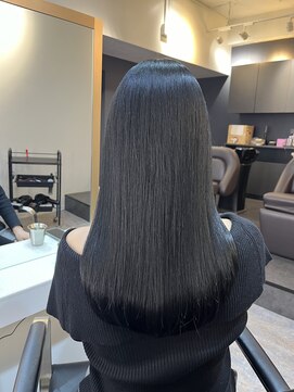 ブレンド 渋谷(BLend) グレージュマチルダボブインナーグレージュ 前髪ブルーブラック